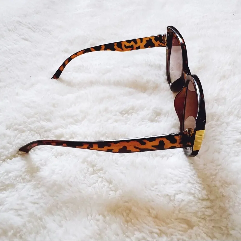 Rosy Tortoise Brown Cat Eye Oversized Sunglasses